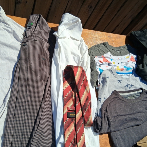 Men's Polo & Button-Down Shirt Lot - Blue, Teal, Gray, Black - Picture 2 of 2